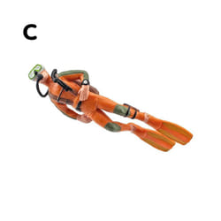 Plastic Seabed Exploration Diver Doll Scene Decoration Toys Miniature Oceans Scene Model Diver Action - C