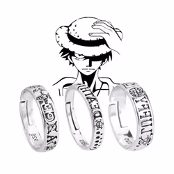 New Anime ONE PIECE Law Monkey D Luffy Portgas D Ace Figure Adjustable Ring Model Toys Collect Cosplay - luffy
