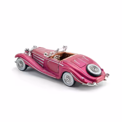 1/24 Scale 500K Vintage Car Model Toy Diecasts Alloy Sport Car Toys with Sound and Light Pull Back Vehicles - White
