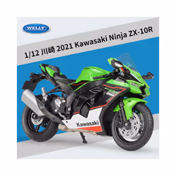 1:12 Kawasaki Ninja ZX-10R Heavy Locomoti Alloy Motorcycle Model Metal - Green foam box