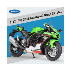 1:12 Kawasaki Ninja ZX-10R Heavy Locomoti Alloy Motorcycle Model Metal - Green foam box
