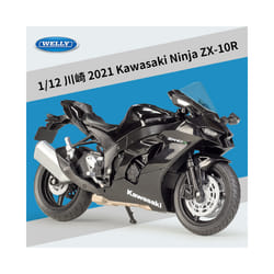 1:12 Kawasaki Ninja ZX-10R Heavy Locomoti Alloy Motorcycle Model Metal - Black foam box