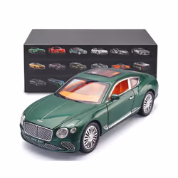 1:24 Continental GT Model Car Alloy Diecast Toy Car Collectible Pull Back Toy Vehicles With - green with box