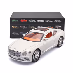 1:24 Continental GT Model Car Alloy Diecast Toy Car Collectible Pull Back Toy Vehicles With - white with box