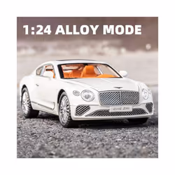 1:24 Continental GT Model Car Alloy Diecast Toy Car Collectible Pull Back Toy Vehicles With - white with box