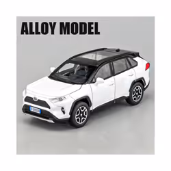 1:32 RAV4 SUV Alloy Car Model Diecast Metal Toy Vehicles Car Model High Simulation Sound and Light Collection - White