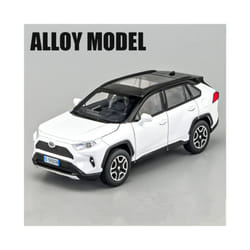 1:32 RAV4 SUV Alloy Car Model Diecast Metal Toy Vehicles Car Model High Simulation Sound and Light Collection - White