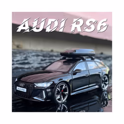 1:32 Audi RS6 Quattro Station Wagon Alloy Model Car Toy Diecasts Metal Casting Sound and Light Car Toys - Black