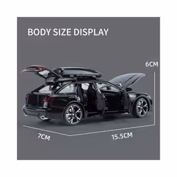 1:32 Audi RS6 Quattro Station Wagon Alloy Model Car Toy Diecasts Metal Casting Sound and Light Car Toys - Black