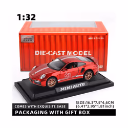 1:32 Porsche 911 GT3 RS Egghell White 1/32 Scale Diecast Metal Model Toy Sports Car - red with box