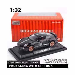 1:32 Porsche 911 GT3 RS Egghell White 1/32 Scale Diecast Metal Model Toy Sports Car - black with box