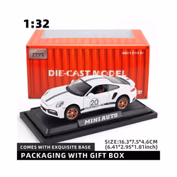 1:32 Porsche 911 GT3 RS Egghell White 1/32 Scale Diecast Metal Model Toy Sports Car - white with box