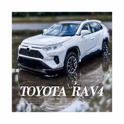 1:32 Toyota RAV4 Off Road SUV Alloy Metal Diecast Car Model Sound & Light Toy Collection Trendy Decorative - black box