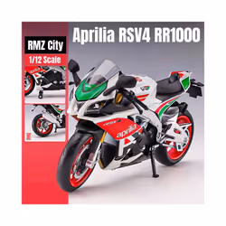 1/12 Aprilia RSV4 RR1000 Toy Motorcycle RMZ City Diecast Metal Miniature Model 1:12 Racing Super Sport - Silver