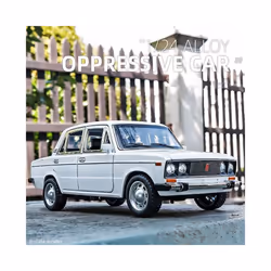 1/24 Scale LADA Toy Car Model Alloy Diecast 6 Doors Opened Pull Back Sound Light Scale Model Car Toys - Blue