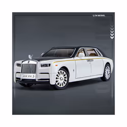 1/24 Rolls Royce Phantom Diecast Toy Cars Model Simulated Pull Back Limousine Zinc Alloy Metal Toy Car - White