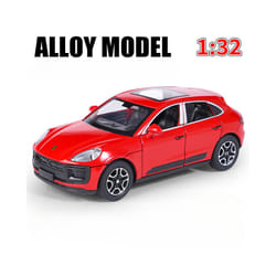 1/32 Macan T SUV Car Model Zinc Alloy Diecast Simulation Toy with Sound Light Pull Back Collecte Decorates - Red