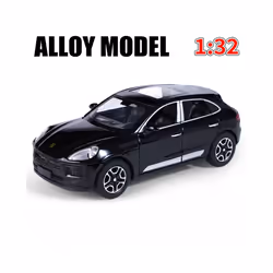 1/32 Macan T SUV Car Model Zinc Alloy Diecast Simulation Toy with Sound Light Pull Back Collecte Decorates - Black