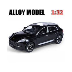 1/32 Macan T SUV Car Model Zinc Alloy Diecast Simulation Toy with Sound Light Pull Back Collecte Decorates - Black