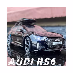 1/32 Audi RS6 Avant Alloy Station Wagon Car Model Diecasts Metal Toy Sports Car Model Simulation Sound - Black
