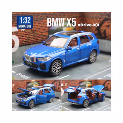 1/32 BMW X5 SUV Toy Car Model Diecast Metal Vehicle Miniature Sound & Light Pull Back Collection Gift - Blue
