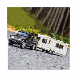 1/32 Alloy Truck Transport Car Vehicles Model Diecasts Toy Travel Touring Car Yacht Trailer Car Model - White