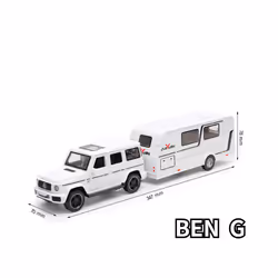 1/32 Trailer RV Truck Toy Model Car Alloy Diecast Off-road Vehicle Camper with Sound Light Toy Car Model - White Bens  G