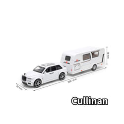 1/32 Trailer RV Truck Toy Model Car Alloy Diecast Off-road Vehicle Camper with Sound Light Toy Car Model - White Cullinan