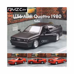1/36 Audi Quattro Toy Car Model RMZ CiTY Miniature Free Wheel Pull Back Doors Openable Diecast Metal - Red