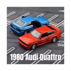 1/36 Audi Quattro Toy Car Model RMZ CiTY Miniature Free Wheel Pull Back Doors Openable Diecast Metal - Red