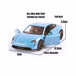 1/36 Porsche Taycan Toy Car Model For Children RMZ CiTY Diecast Super Sport Miniature Pull Back Collection - Coffee