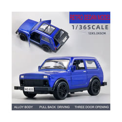 1/36 Simulation Kids Lada Toy Car Model Pull Back Alloy Die Cast Vehicles Gifts For Boy Children - DEEP BLUE
