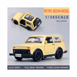 1/36 Simulation Kids Lada Toy Car Model Pull Back Alloy Die Cast Vehicles Gifts For Boy Children - Yellow