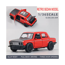 1/36 Simulation Kids Lada Toy Car Model Pull Back Alloy Die Cast Vehicles Gifts For Boy Children - Red