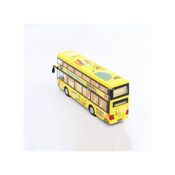 1/36 Toy Car Model Hong Kong Double-decker Bus Diecast Alloy Model Base Plastic Rubber Tire Door Can - Yellow