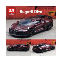 1/64 Bugatti Divo Toy Car 1:64 JKM Super Sport Vehicle Miniature Model Free Wheels Diecast Zinc Alloy - Burgundy
