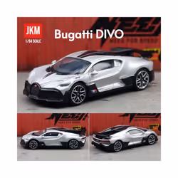 1/64 Bugatti Divo Toy Car 1:64 JKM Super Sport Vehicle Miniature Model Free Wheels Diecast Zinc Alloy - Silver