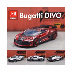 1/64 Bugatti Divo Toy Car 1:64 JKM Super Sport Vehicle Miniature Model Free Wheels Diecast Zinc Alloy - Silver
