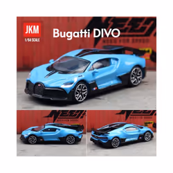 1/64 Bugatti Divo Toy Car 1:64 JKM Super Sport Vehicle Miniature Model Free Wheels Diecast Zinc Alloy - Blue