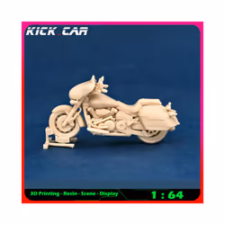 1/64 Motorcycle Model Car Diorama Uncolored Resin - KNUCKLEHEAD
