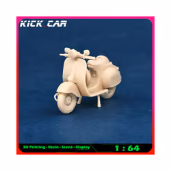 1/64 Motorcycle  Model Car Diorama Uncolored Resin - KNUCKLEHEAD