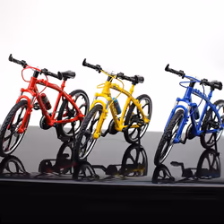 1:10 3D Mini Multi-color Alloy Mountain Racing Bicycle Rotatable Wheel Diecast Model Toy for Decoration Gift - A