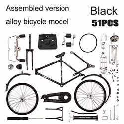 1:10 DIY Mini Retro Alloy Bicycle Diecast Model Metal Bike Sliding Assembled Version Simulation Collection Adult Boys Toys
