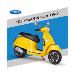 1:12 Vespa GTS Super 2020 Alloy Leisure Motorcycle Model Simulation Metal - Yellow foam box