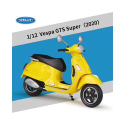 1:12 Vespa GTS Super 2020 Alloy Leisure Motorcycle Model Simulation Metal - Yellow foam box