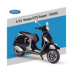 1:12 Vespa GTS Super 2020 Alloy Leisure Motorcycle Model Simulation Metal - Black foam box