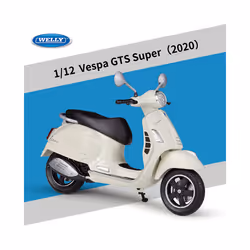 1:12 Vespa GTS Super 2020 Alloy Leisure Motorcycle Model Simulation Metal - White foam box