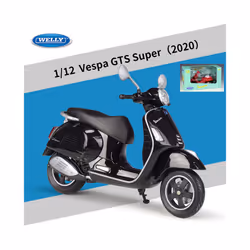 1:12 Vespa GTS Super 2020 Alloy Leisure Motorcycle Model Simulation Metal - Black retail box