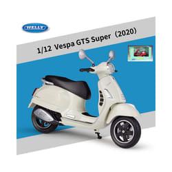 1:12 Vespa GTS Super 2020 Alloy Leisure Motorcycle Model Simulation Metal - White retail box