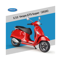 1:12 Vespa GTS Super 2020 Alloy Leisure Motorcycle Model Simulation Metal - Red foam box